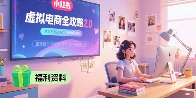 （15387期）虚拟电商全攻略2.0，开店选品实操流程，账号定位、货源发布、笔记发布技巧-大可网创