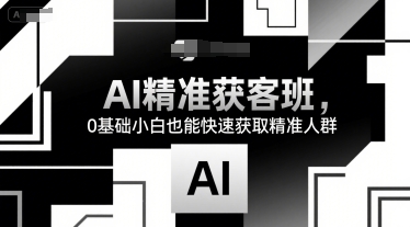 AI精准获客班，0基础小白也能快速获取精准人群-大可网创