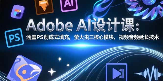 （15469期）Adobe AI设计课：涵盖PS创成式填充，萤火虫三核心模块，视频音频延长技术-大可网创