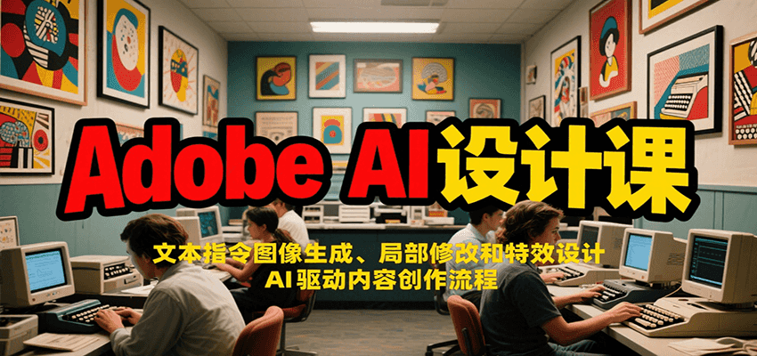 Adobe AI设计课：文本指令图像生成、局部修改和特效设计，AI驱动内容创作流程-大可网创
