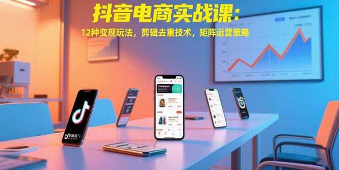 （15478期）抖音电商实战课：12种变现玩法，剪辑去重技术，矩阵运营策略-大可网创