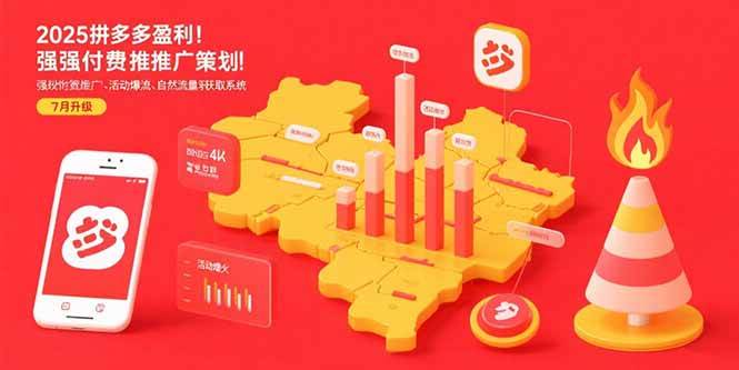 （15509期）2025拼多多盈利地图：强付费推广策略/活动爆流/自然流量获取系统(7月更新)-大可网创