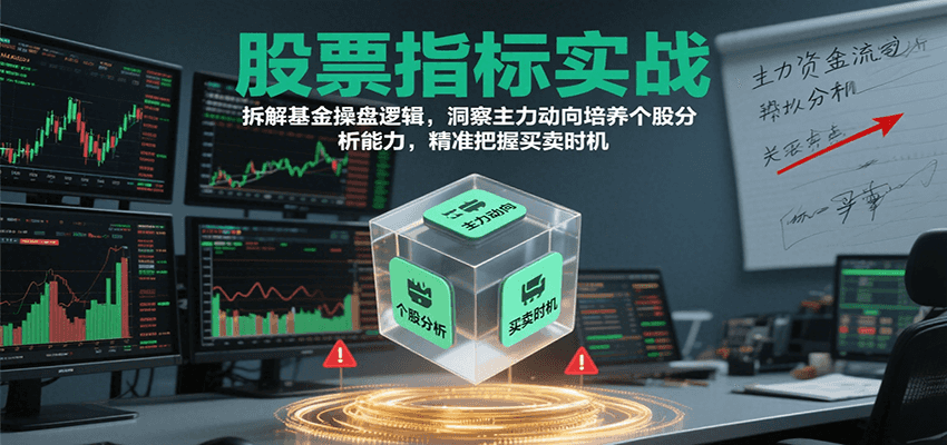 股票指标实战，拆解基金操盘逻辑，洞察主力动向培养个股分析能力，精准把握买卖时机-大可网创