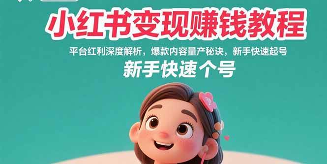 （15559期）小红书变现赚钱教程：平台红利深度解析，爆款内容量产秘诀，新手快速起号-大可网创