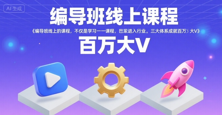 编导班线上课程，不仅是学习一门课程，更是进入一个行业，三大体系成就百万大V-大可网创
