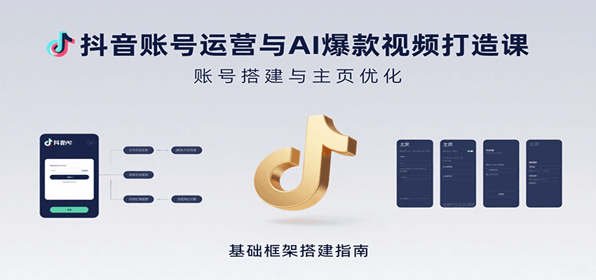 抖音账号运营与AI爆款视频打造课：含账号搭建、运营及多种AI特效视频制作方法-大可网创