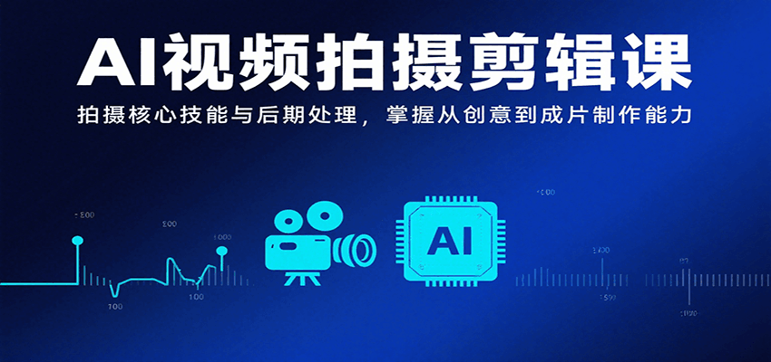 AI视频拍摄剪辑课，拍摄核心技能与后期处理，掌握从创意到成片制作能力-大可网创