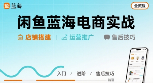 闲鱼蓝海电商实战，店铺搭建运营售后全流程-大可网创