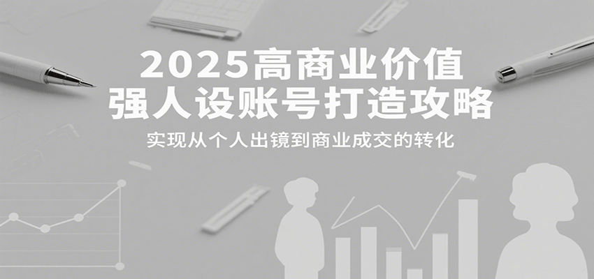 2025高商业价值强人设账号打造攻略，实现从个人出镜到商业成交的转化-大可网创