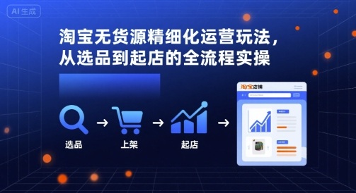 淘宝无货源精细化运营玩法，从选品到起店的全流程实操-大可网创