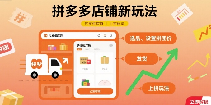 拼多多店铺新玩法，代发供应链上拼玩法-大可网创