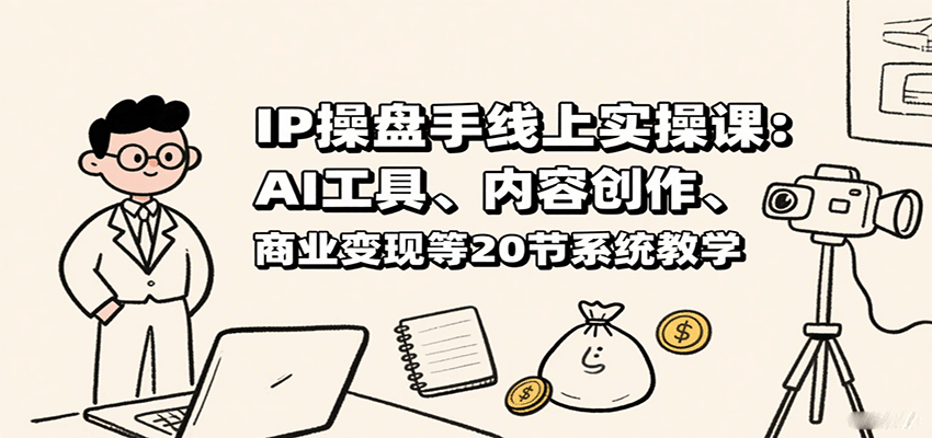 IP操盘手线上实操课：AI工具、内容创作、商业变现等20节系统教学-大可网创