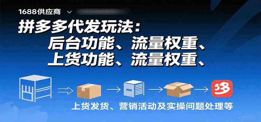 拼多多代发玩法：后台功能、流量权重、上货发货、营销活动及实操问题处理等-大可网创