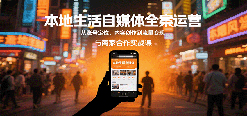 本地生活自媒体全案运营，从账号定位、内容创作到流量变现与商家合作实战课-大可网创