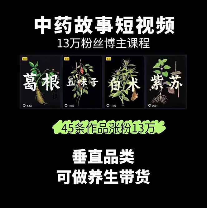 图片[2]-中药文化赛道：溯源故事开发，AI工具实战，平台运营，全方位解锁中医流量变现新路径-大可网创