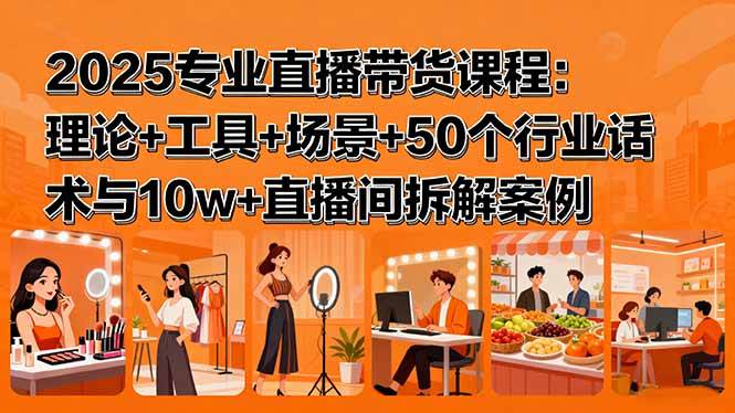 （15988期）2025专业直播带货课程：理论+工具+场景+50个行业话术与10w+直播间拆解案例-大可网创