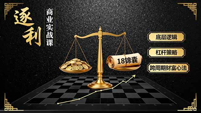（16046期）《逐 利》商业实战课，底层逻辑、杠杆策略、18锦囊，跨周期财富心法-大可网创
