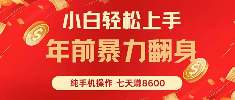 （16080期）七天狂赚8600，小白纯手机操作，日入1000+-大可网创