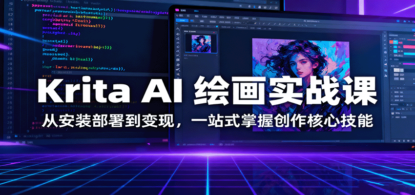 Krita AI 绘画实战课：从安装部署到变现，一站式掌握创作核心技能-大可网创